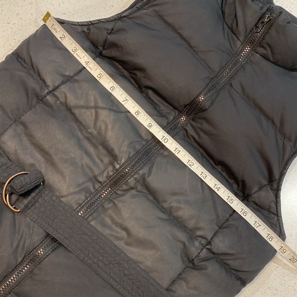 GAP black down puffer vest long belted double zippers S pockets - Picture 6 of 6
